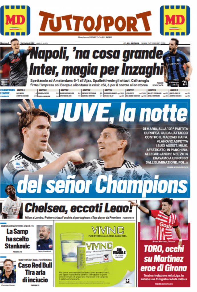 Rassegna stampa Juve: prime pagine quotidiani sportivi - 5 ottobre 2022 36 IMG 5803