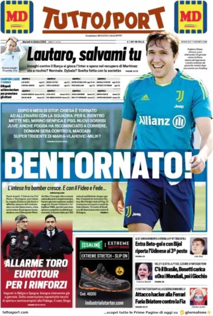 Rassegna stampa Juve: prime pagine quotidiani sportivi - 4 ottobre 2022 37 befunky 2022 9 2 0 40 24