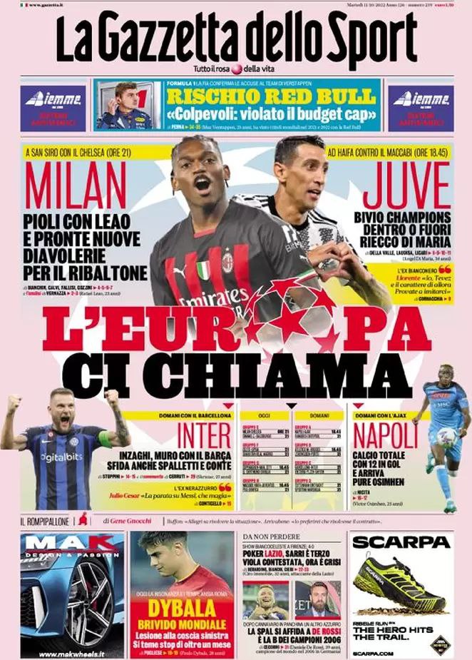 Rassegna stampa Juve: prime pagine quotidiani sportivi - 11 ottobre 2022 38 photo 5920214085545343245 y