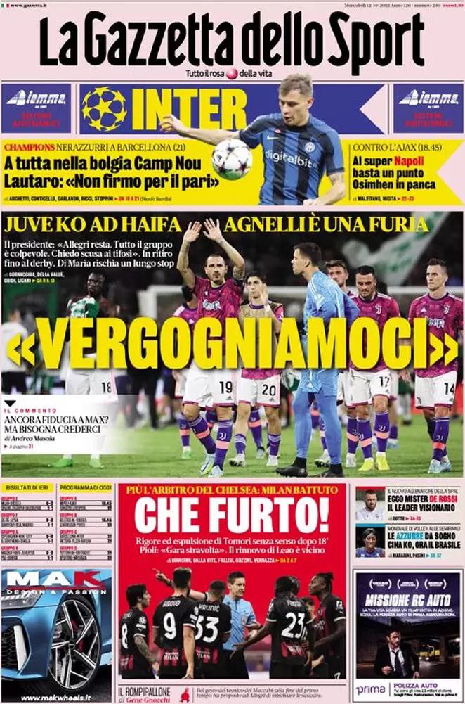 Rassegna stampa Juve: prime pagine quotidiani sportivi - 12 ottobre 2022 38 photo 5922722857547315428 y