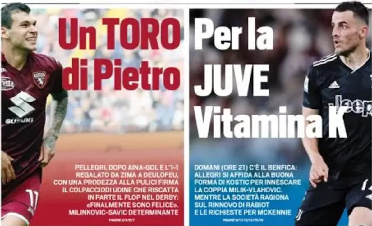 Rassegna stampa Juve: prime pagine quotidiani sportivi - 24 ottobre 2022 36 tuttosport 002304184 1 e1666565732546