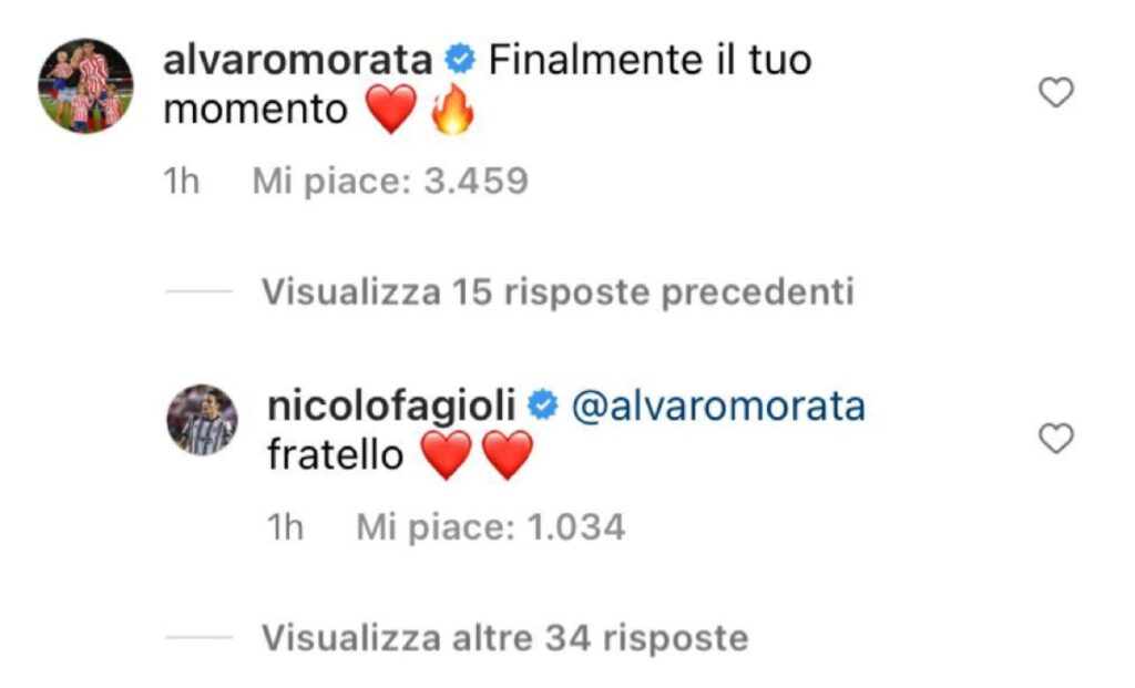 Morata scrive a Fagioli: siparietto social dopo Juve Inter - FOTO 37 12ee3c6b 334d 4c3c a5e7 211e2d44af98