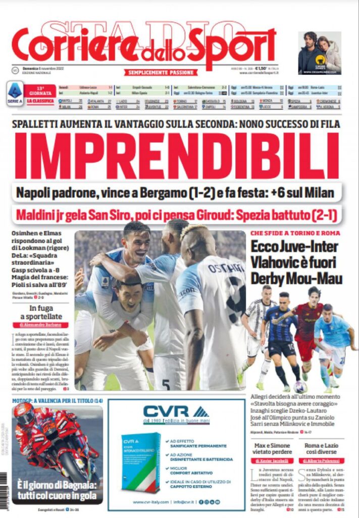 Rassegna stampa Juve: prime pagine quotidiani sportivi - 6 novembre 2022 38 Corriere