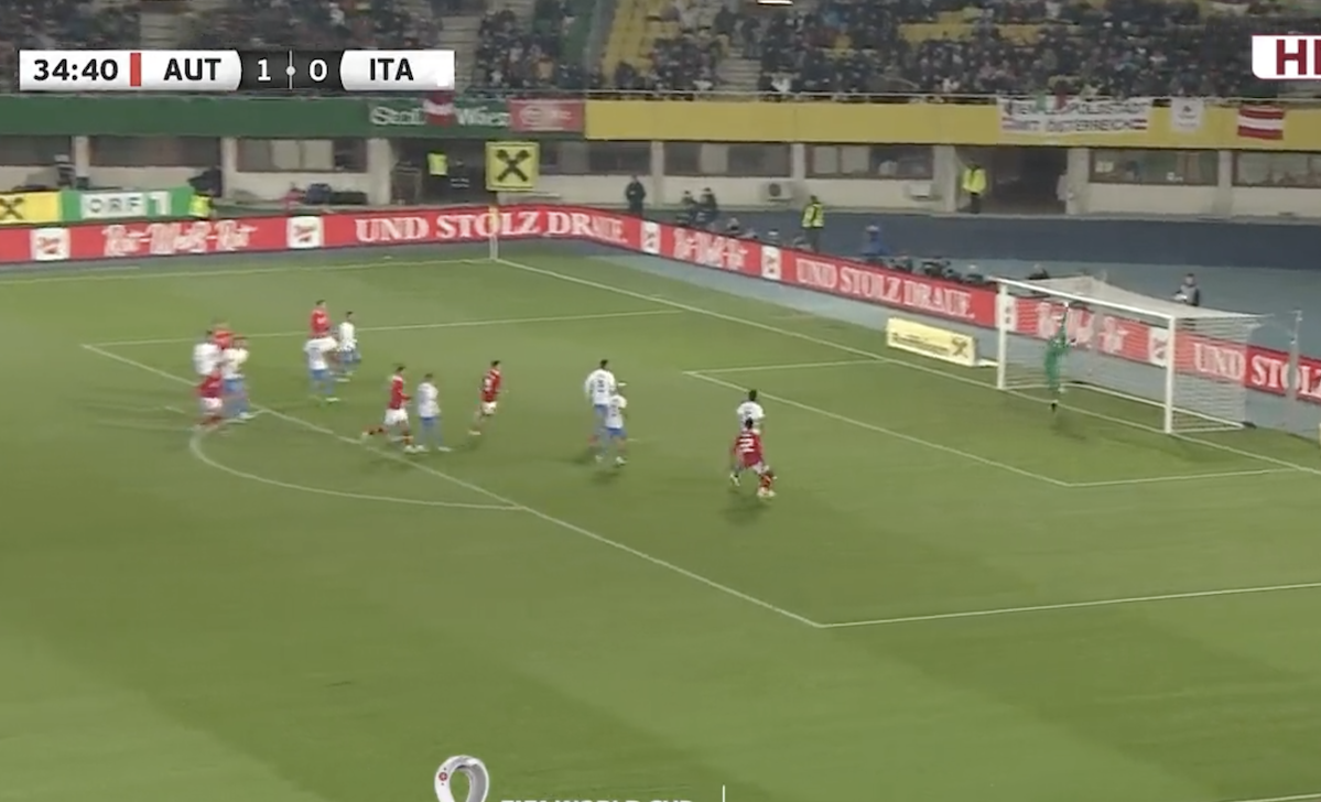 Papera Donnarumma, errore in Austria Italia! Alaba ne approfitta - VIDEO 36 Schermata 2022 11 20 alle 21.41.23 e1668976968507