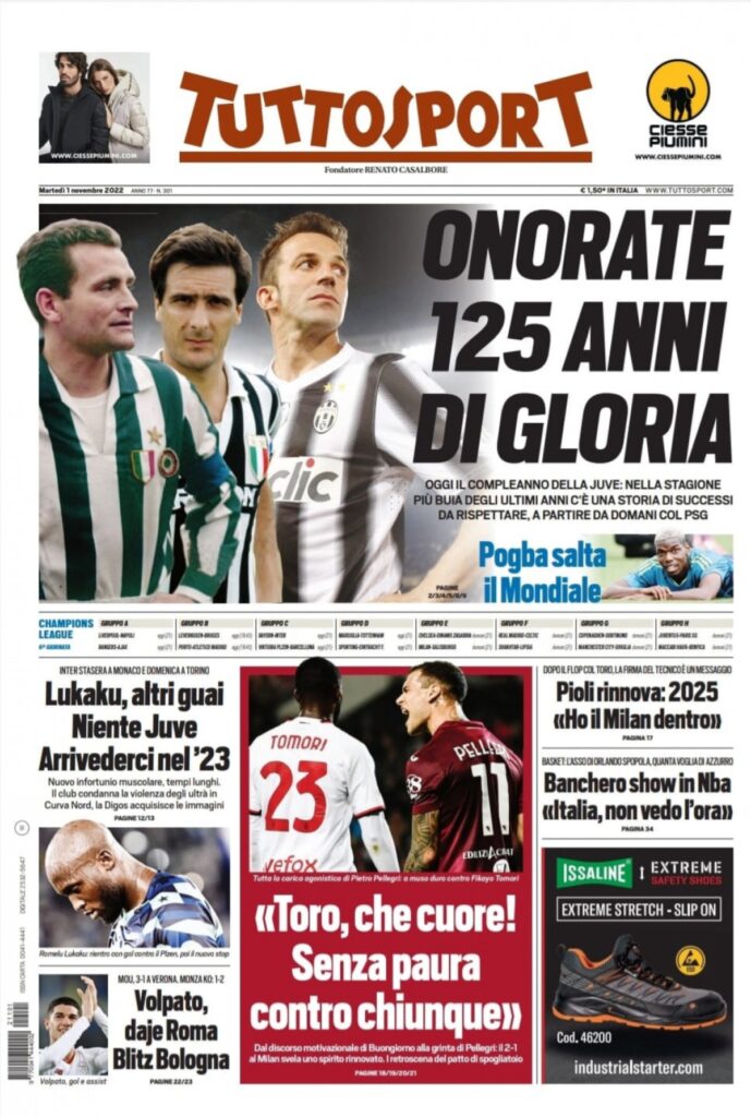 Rassegna stampa Juve: prime pagine quotidiani sportivi - 1 novembre 2022 36 befunky 2022 10 2 0 27 49