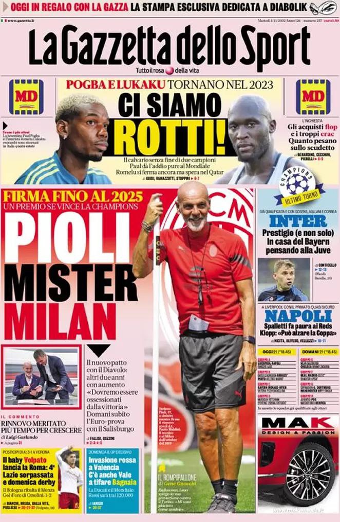 Rassegna stampa Juve: prime pagine quotidiani sportivi - 1 novembre 2022 38 photo 5983109500728622058 y