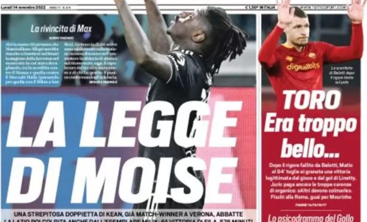 Rassegna stampa Juve: prime pagine quotidiani sportivi - 14 novembre 2022 36 tuttosport 14 novembre 2022 e1668384020298