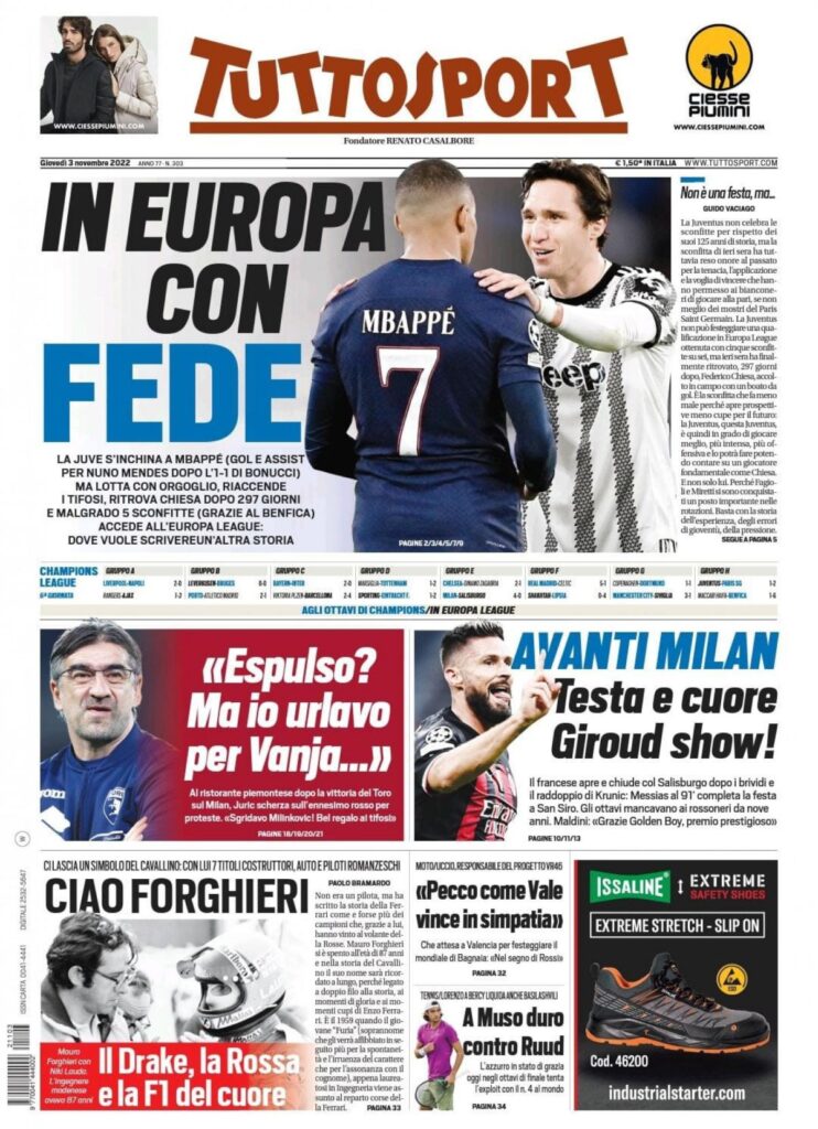 Rassegna stampa Juve: prime pagine quotidiani sportivi - 3 novembre 2022 36 whatsapp image 2022 11 03 at 00.30.44 1