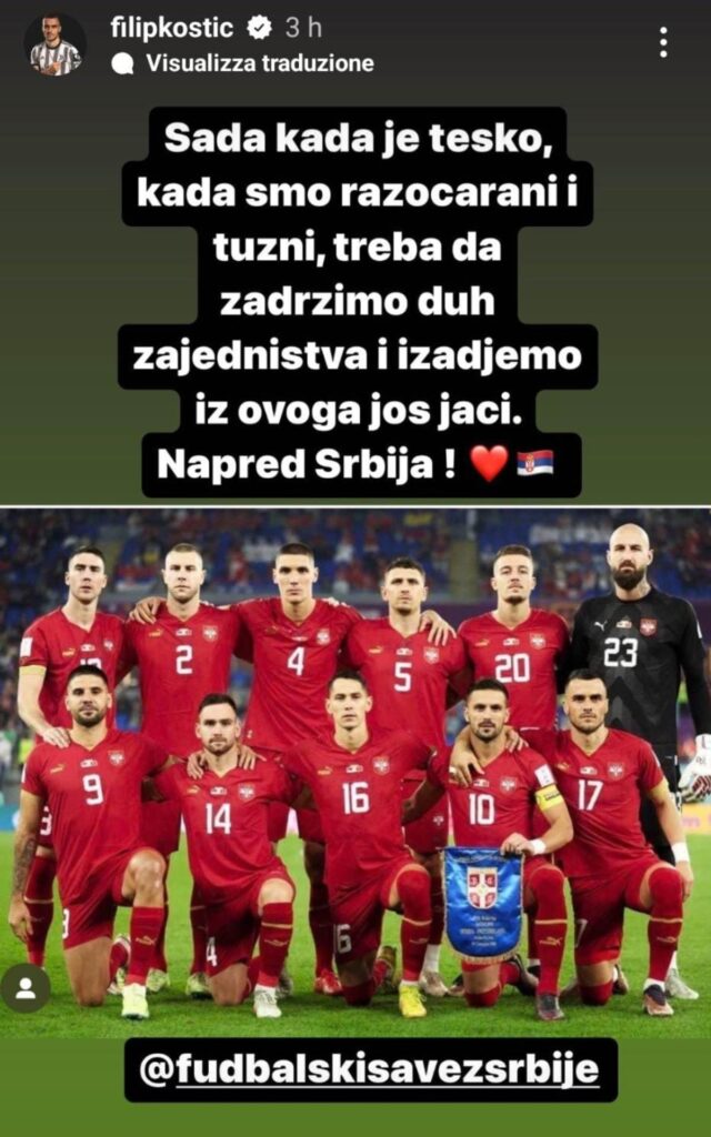 Kostic deluso dopo l'eliminazione dal Mondiale: il suo messaggio - FOTO 37 3d2a4568 8099 4825 abf7 a62bb319ae95