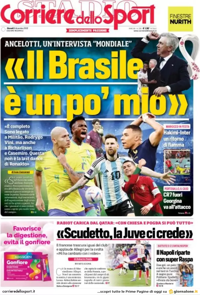 Rassegna stampa Juve: prime pagine quotidiani sportivi - 8 dicembre 2022 36 Corriere dello Sport