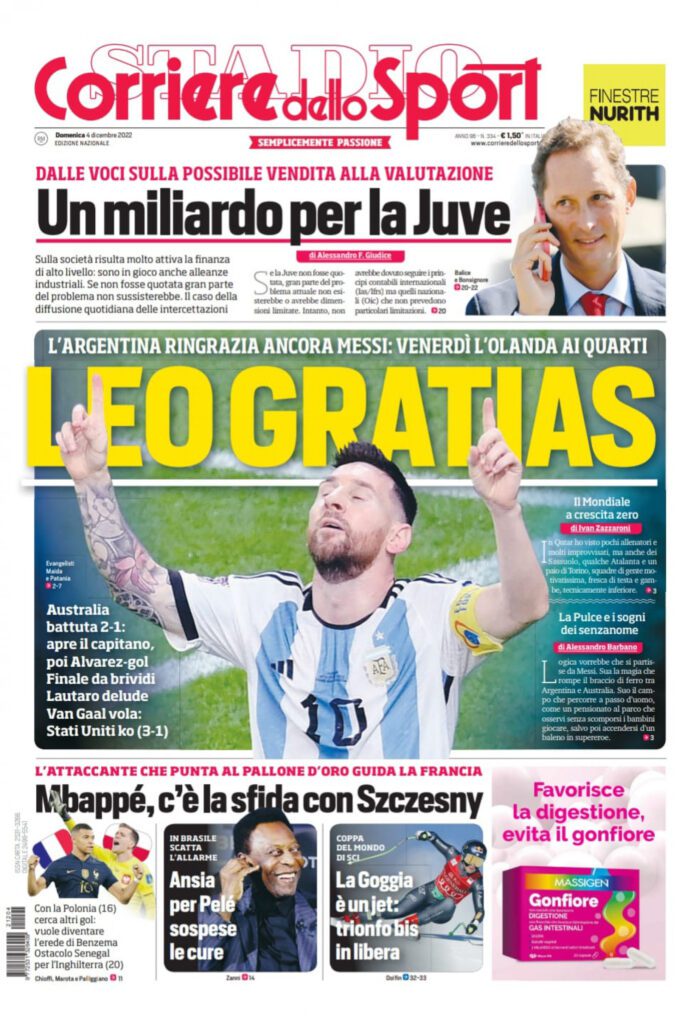 Rassegna stampa Juve: prime pagine quotidiani sportivi - 4 dicembre 2022 38 corrieredellosport