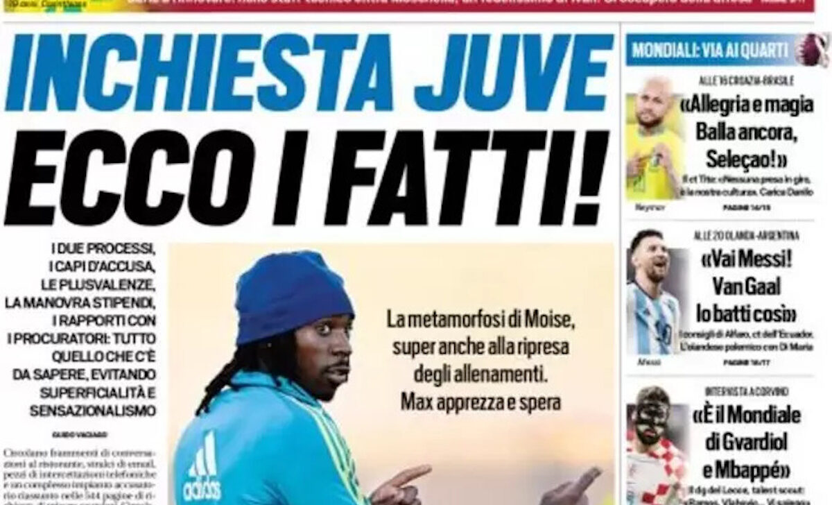 Rassegna stampa Juve: prime pagine quotidiani sportivi - 9 dicembre 2022 36 tuttosport 001303638 1 e1670541607892