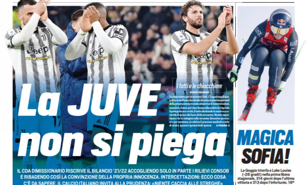 Rassegna stampa Juve: prime pagine quotidiani sportivi - 3 dicembre 2022 36 tuttosport 3 dicembre 2022 1 e1670023248667
