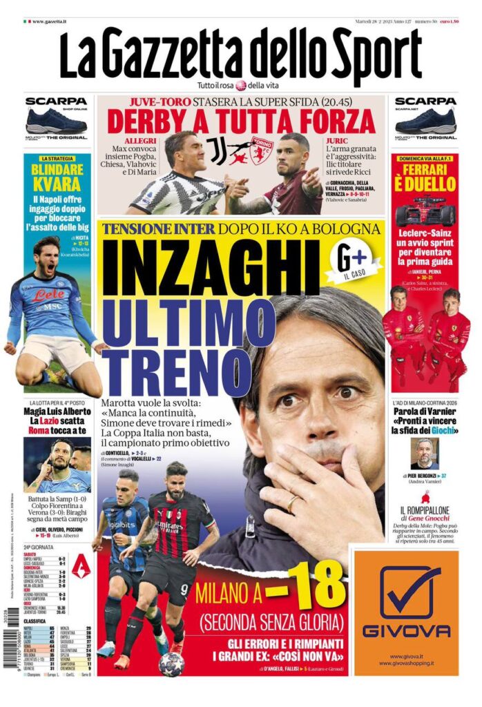 Rassegna stampa Juve: prime pagine quotidiani sportivi – 28 febbraio 2023 39 Gazzetta 3