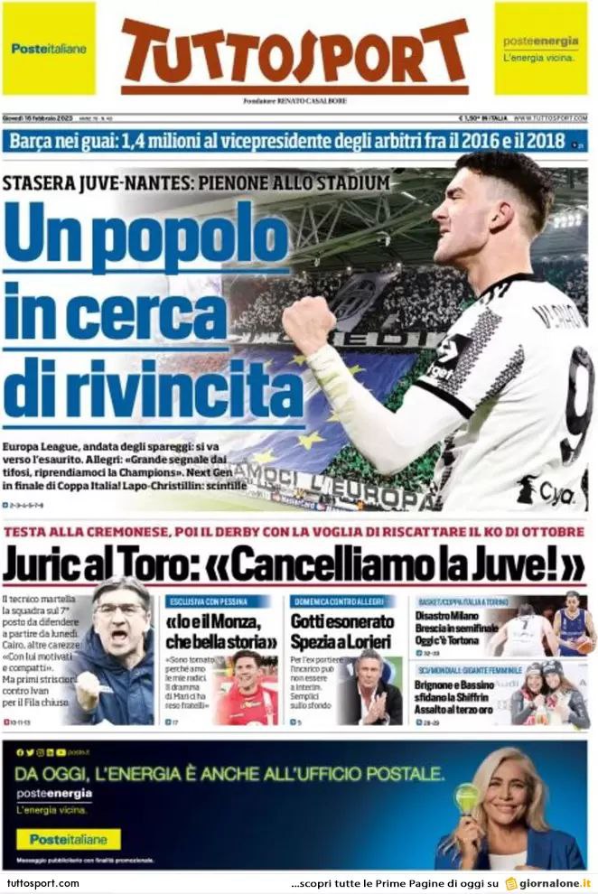 Rassegna stampa Juve: prime pagine quotidiani sportivi – 16 febbraio 2023 38 photo 6010350468242454829 y