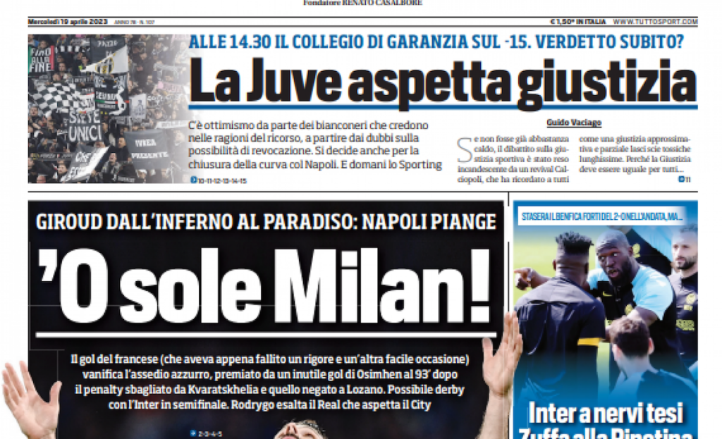 Tuttosport 18 aprile