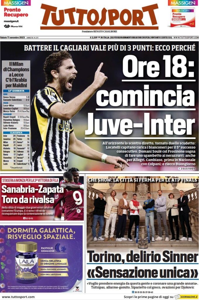 Rassegna stampa Juve: prime pagine quotidiani sportivi - 11 novembre 2023 36 WhatsApp Image 2023 11 11 at 07.51.38