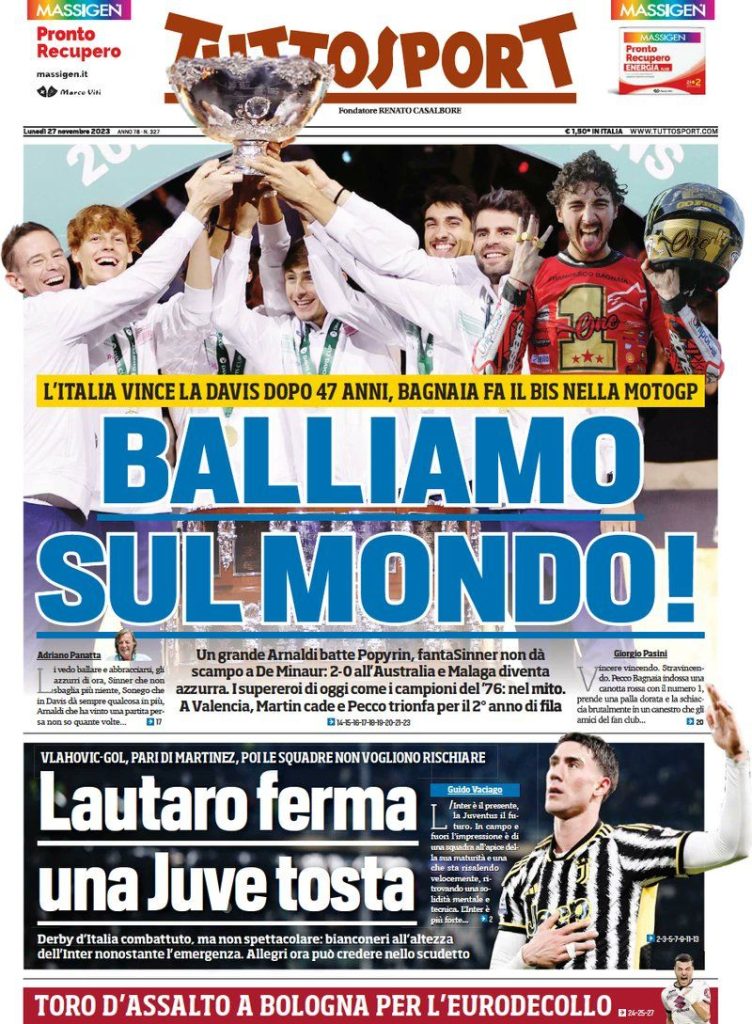 Rassegna stampa Juve: prime pagine quotidiani sportivi - 27 novembre 38 WhatsApp Image 2023 11 27 at 07.13.23
