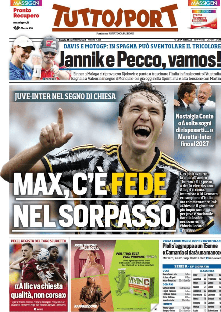 Rassegna stampa Juve: prime pagine quotidiani sportivi - 25 novembre 2 image 31