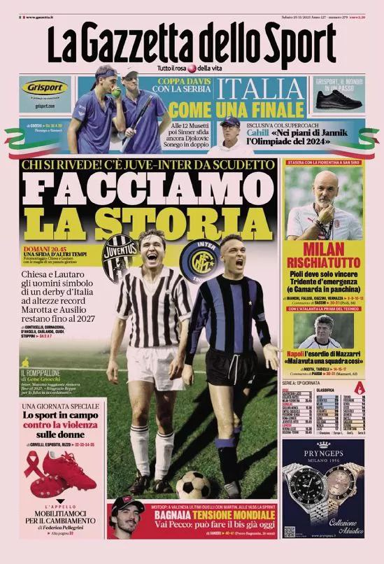 Rassegna stampa Juve: prime pagine quotidiani sportivi - 25 novembre 3 image 32