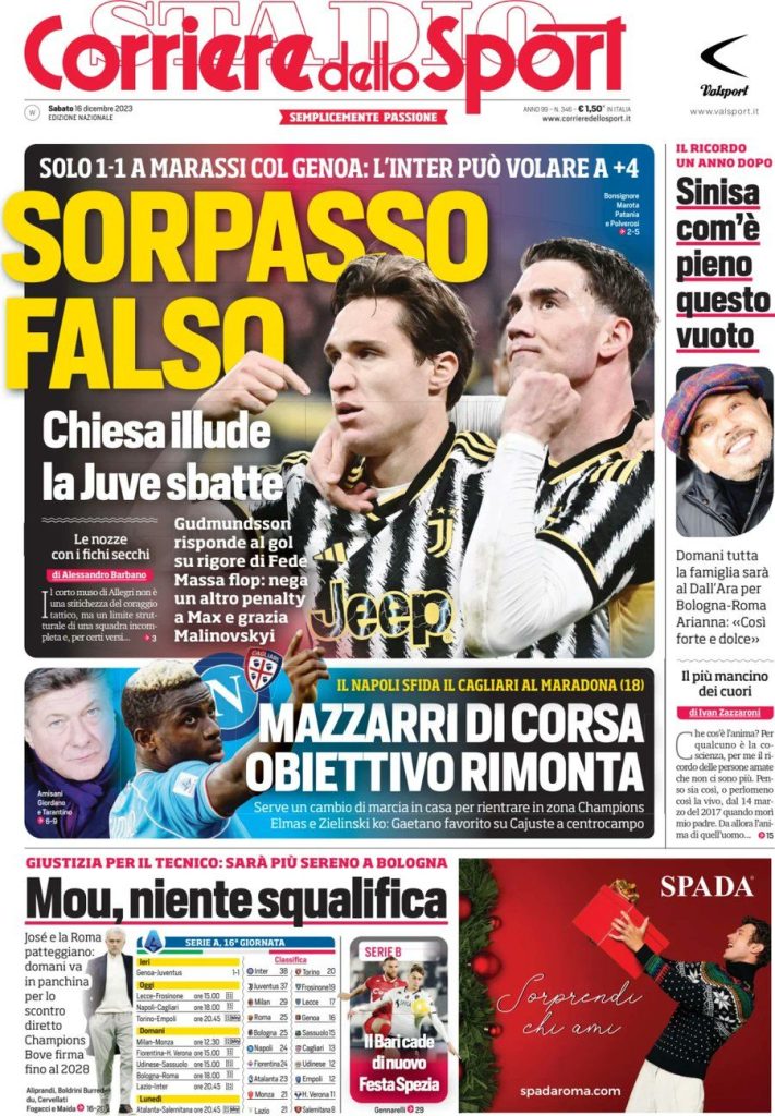 Rassegna stampa Juve: prime pagine quotidiani sportivi - 16 dicembre 2 WhatsApp Image 2023 12 16 at 07.56.24