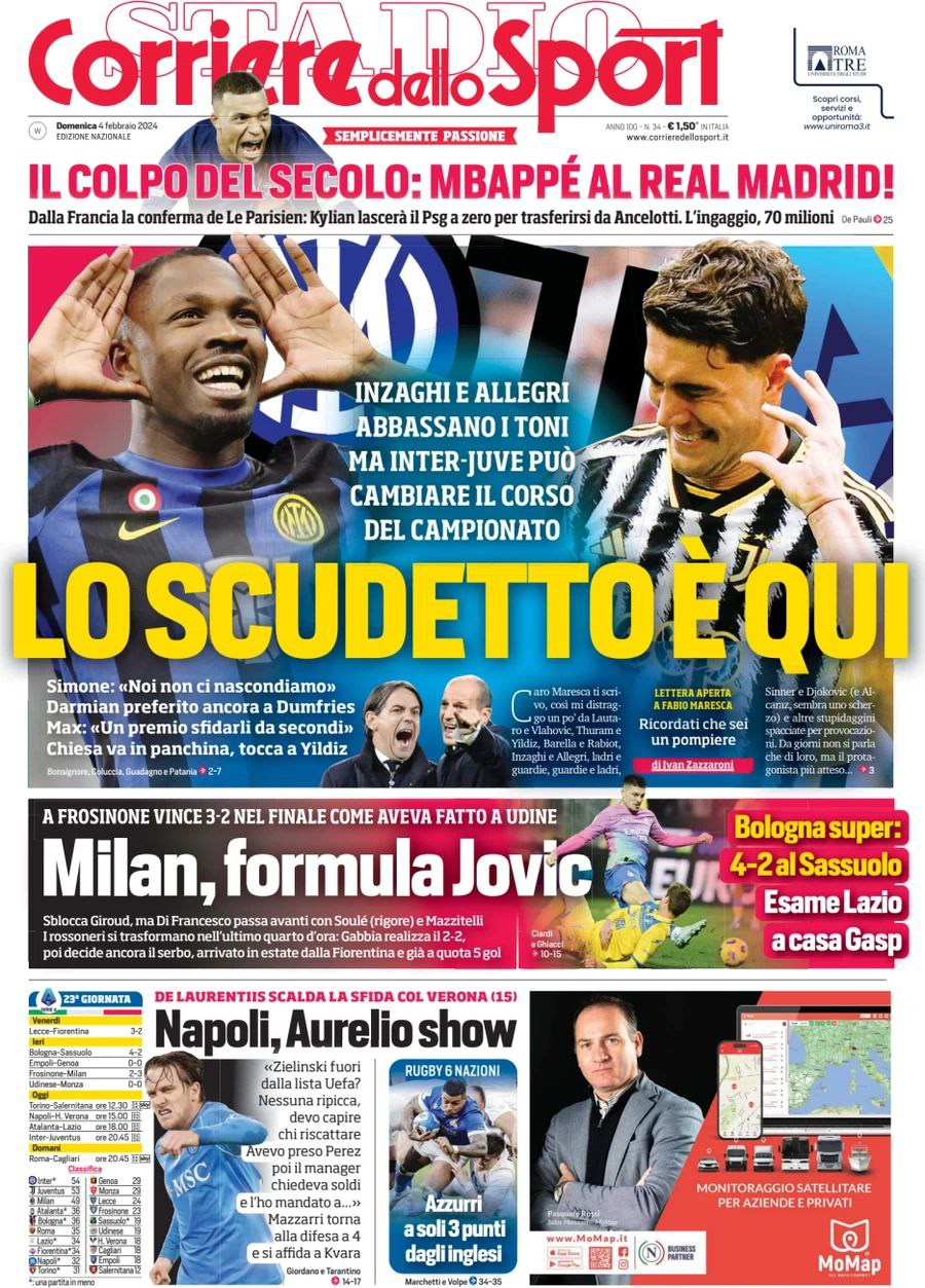 Rassegna stampa Juve: prime pagine quotidiani sportivi - 4 febbraio 36 image 4