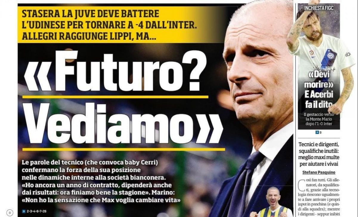 Rassegna stampa Juve: prime pagine quotidiani sportivi - 12 febbraio 36 tuttosport 46 rid e1707693760591