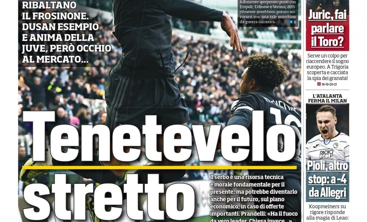 Rassegna stampa Juve: prime pagine quotidiani sportivi - 26 febbraio 36 tuttosport prima pagina 25 febbraio 2024 2 rid e1708902537339