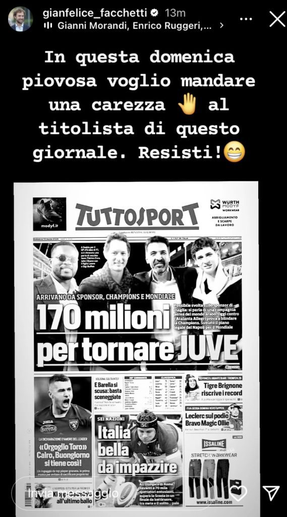 Gianfelice Facchetti punge la Juve: il messaggio social - FOTO 37 IMG 0549