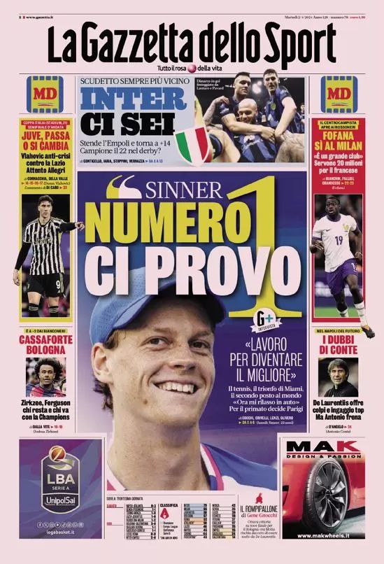 Rassegna stampa Juve: prime pagine quotidiani sportivi - 2 aprile 37 1000102782