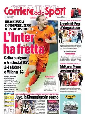 Rassegna stampa Juve: prime pagine quotidiani sportivi - 9 aprile 37 corriere dello sport 003154339