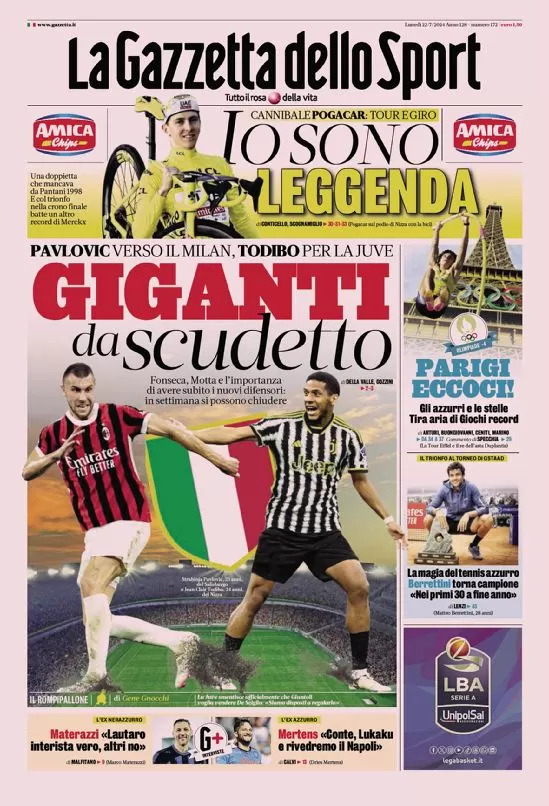 Rassegna stampa Juve: prime pagine quotidiani sportivi - 22 luglio 36 la gazzetta dello sport 010029320