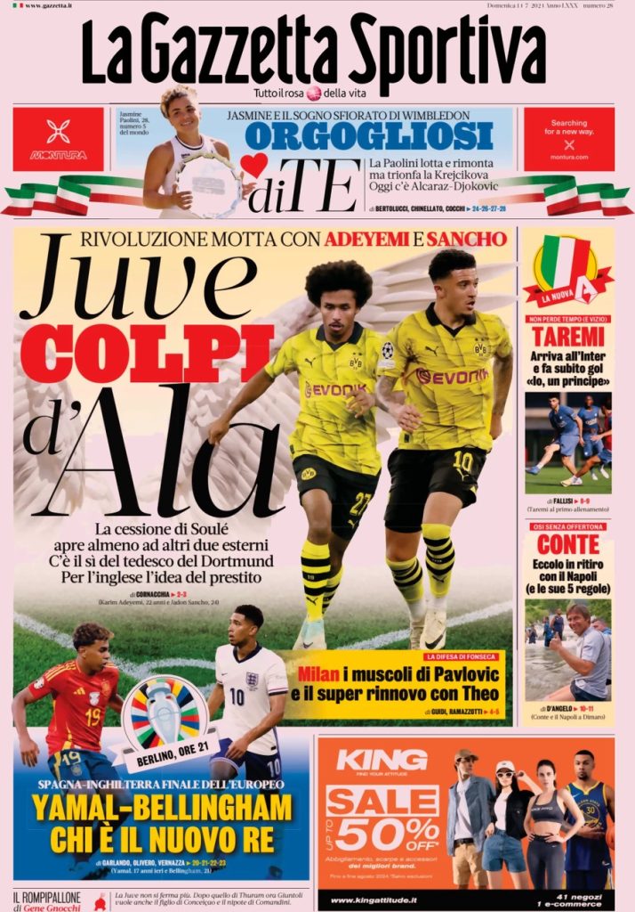 Rassegna stampa Juve: prime pagine quotidiani sportivi - 14 luglio 37 la gazzetta dello sport 050805014