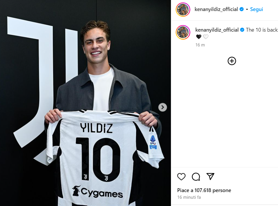 Yildiz FESTEGGIA rinnovo e nuovo numero di maglia sui social: «The 10 is back» - FOTO 36 Immagine 2024 08 16 224124