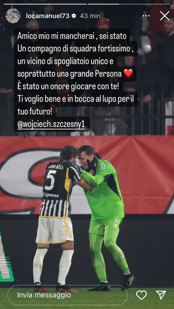 Locatelli SALUTA Szczesny: «Mi mancherai! È stato un onore giocare con te! In bocca al lupo per il tuo futuro!» – FOTO 37 WhatsApp Image 2024 08 14 at 19.58.11