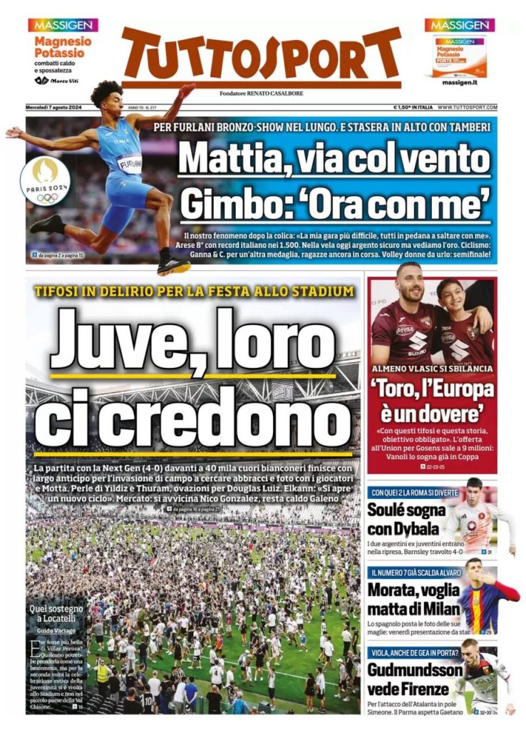 Rassegna stampa Juve: prime pagine quotidiani sportivi - 7 agosto 36 photo 2024 08 07 04 56 44