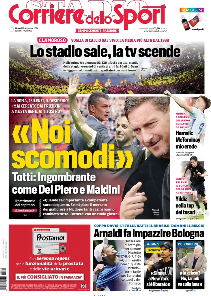 Rassegna stampa Juve: prime pagine quotidiani sportivi - 12 settembre 38 1000260203