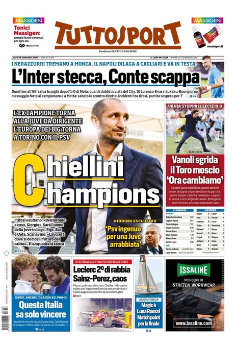 Rassegna stampa Juve: prime pagine quotidiani sportivi - 16 settembre 37 IMG 7610