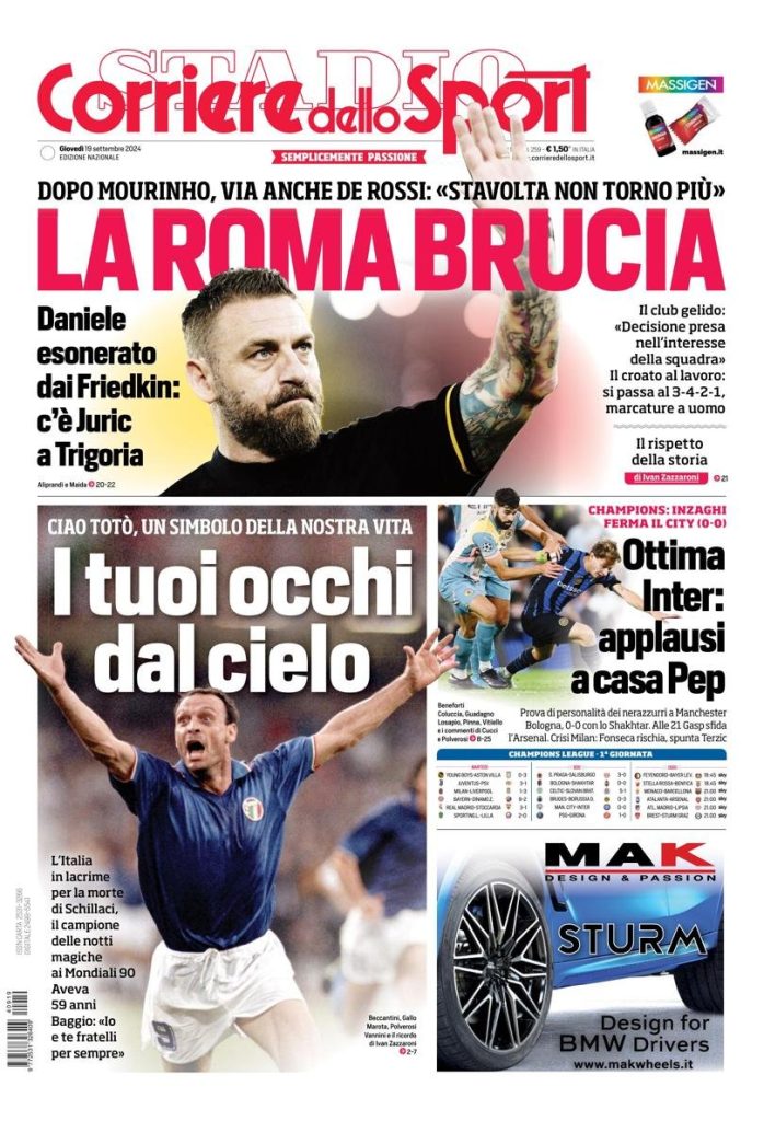 Rassegna stampa Juve: prime pagine quotidiani sportivi - 19 settembre 37 IMG 7682