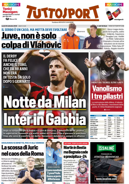 Rassegna stampa Juve: prime pagine quotidiani sportivi - 23 settembre 36 IMG 7773