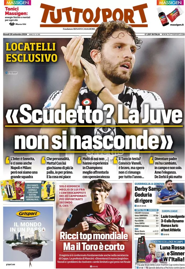 Rassegna stampa Juve: prime pagine quotidiani sportivi - 26 settembre 36 IMG 7888