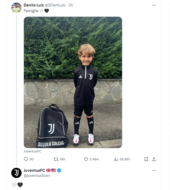 Danilo CUORE Juve, la FOTO del figlio in bianconero fa IMPAZZIRE i tifosi: «FAMIGLIA» 37 Screenshot 2024 09 16 192758