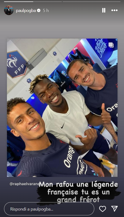 Pogba SCRIVE a Varane, il francese OMAGGIA l'ex compagno: «LEGGENDA» - FOTO 37 Screenshot 2024 09 25 195634