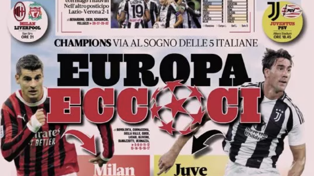 Rassegna stampa Juve: prime pagine quotidiani sportivi - 17 settembre 36 Rassegna