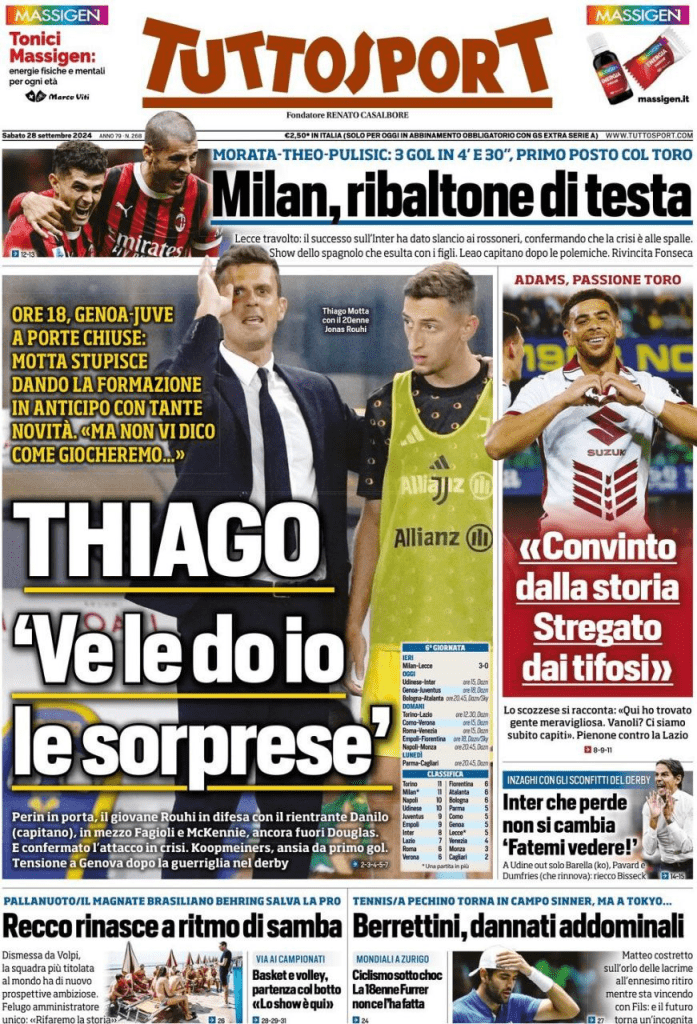 Rassegna stampa Juve: prime pagine quotidiani sportivi - 28 settembre 38 image 34