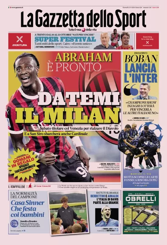 Rassegna stampa Juve: prime pagine quotidiani sportivi - 12 settembre 36 la gazzetta dello sport 010028588 1