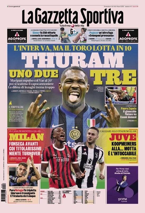 Rassegna stampa Juve: prime pagine quotidiani sportivi - 6 ottobre 36 1000152054