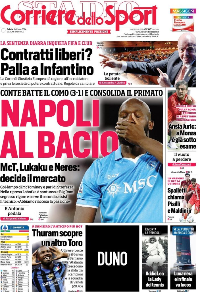 Rassegna stampa Juve: prime pagine quotidiani sportivi - 5 ottobre 38 IMG 8107