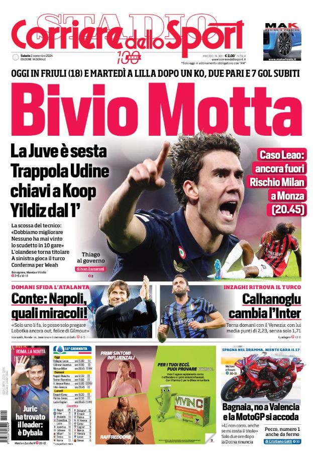 Rassegna stampa Juve: prime pagine quotidiani sportivi - 2 novembre 37 IMG 8704