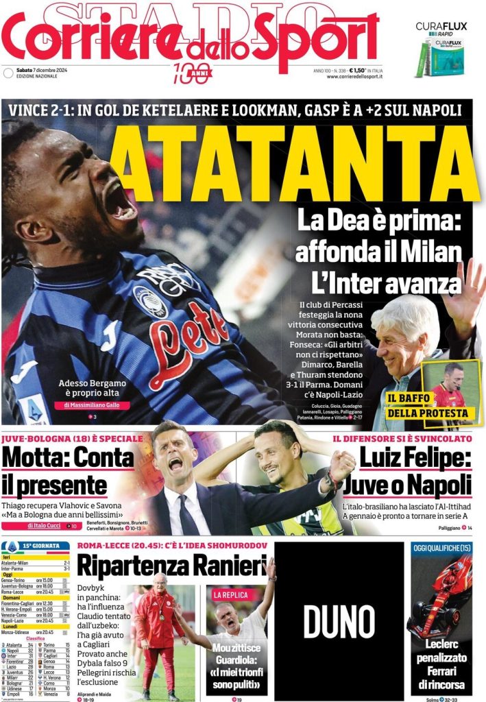 Rassegna stampa Juve: prime pagine quotidiani - 7 dicembre 38 1000306167